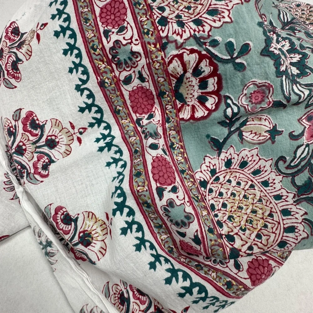 Indian‎ Hand Block Printed Cotton Scarf Or Sarong - 75